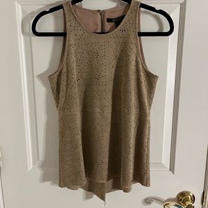 BCBGMAXAZRIA SUEDE PEPLUM TOP
